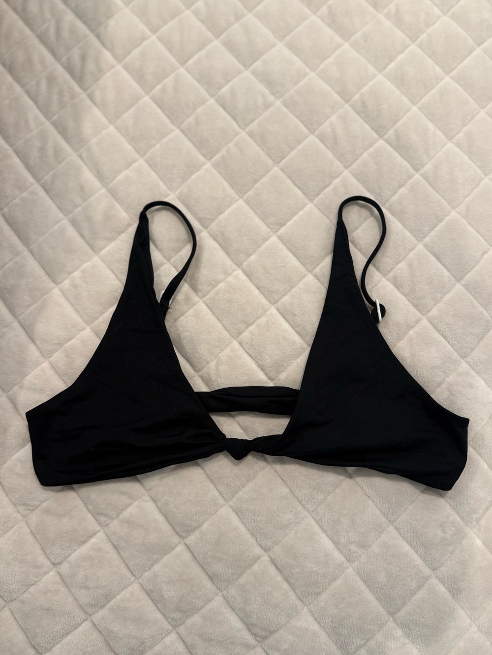 Black Knot Front Triangle Bikini Top